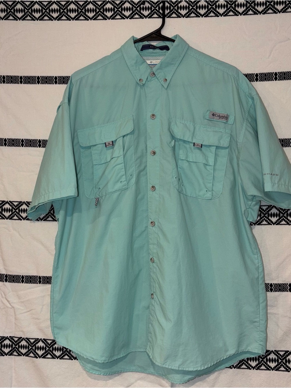 Columbia Men's Short-Sleeve Button-Down Shirt - Seafoam Green